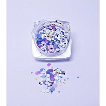 Nailfetti, pasztell kék, fehér, arany, pink