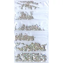 6in1 CrystalAB ezüst színjátszó kristály strasszkő(~1700db),köröm kő,kristály strasszkövek