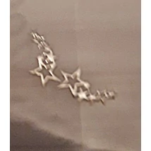 Karácsonyi lemez körömdísz, ezüst csillagok