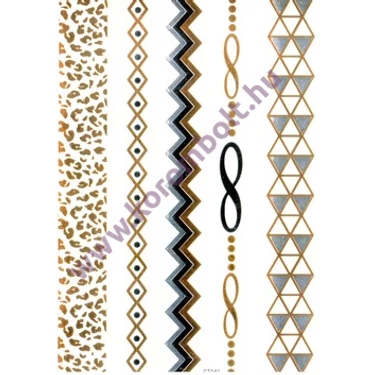 Arany-fekete Henna tetováló matrica 15*21cm