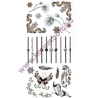 Arany-ezüst Henna tetováló matrica 10*17cm