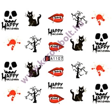 Akril hatású körmösmatrica, vámpíros, Happy Halloween