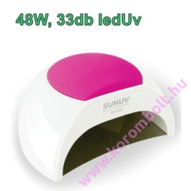 48W-s LedUV lámpa, műköröm, géllakk, polygél pink UV lámpa