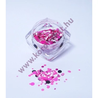 Nailfetti, neonpink, fehér, fekete