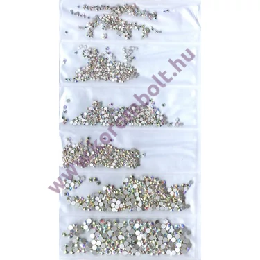6in1 CrystalAB ezüst színjátszó kristály strasszkő(~1700db),köröm kő,kristály strasszkövek