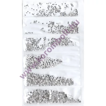 6in1 Crystal ezüst színű kristály strasszkő, SS03-SS10-ig - (~1700db), köröm kő,kristály strasszkövek