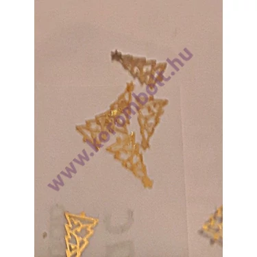 Karácsonyi lemez körömdísz, arany fenyő